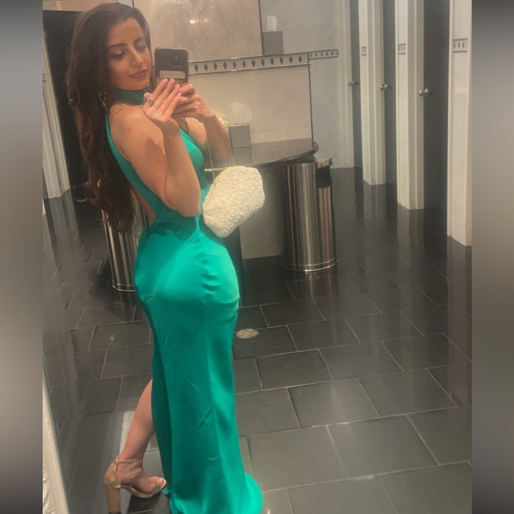 Claire Satin Drape Back Maxi Dress - Picture 10 of 14